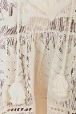 FARM Rio White Palm Tree Cutwork Mini Dress Online