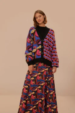 FARM Rio Wild Mushrooms Black Maxi Skirt Hot