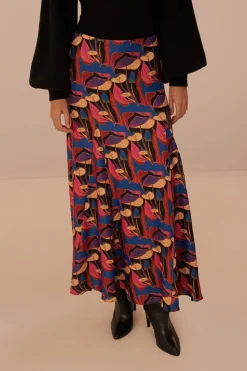 FARM Rio Wild Mushrooms Black Maxi Skirt Hot