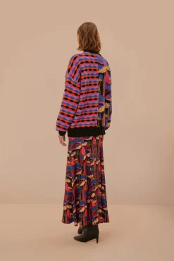 FARM Rio Wild Mushrooms Black Maxi Skirt Hot