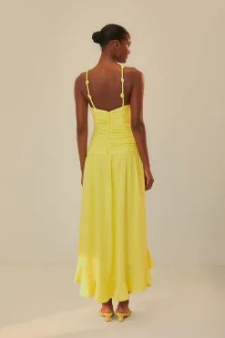 FARM Rio Yellow Cross Over Maxi Dress