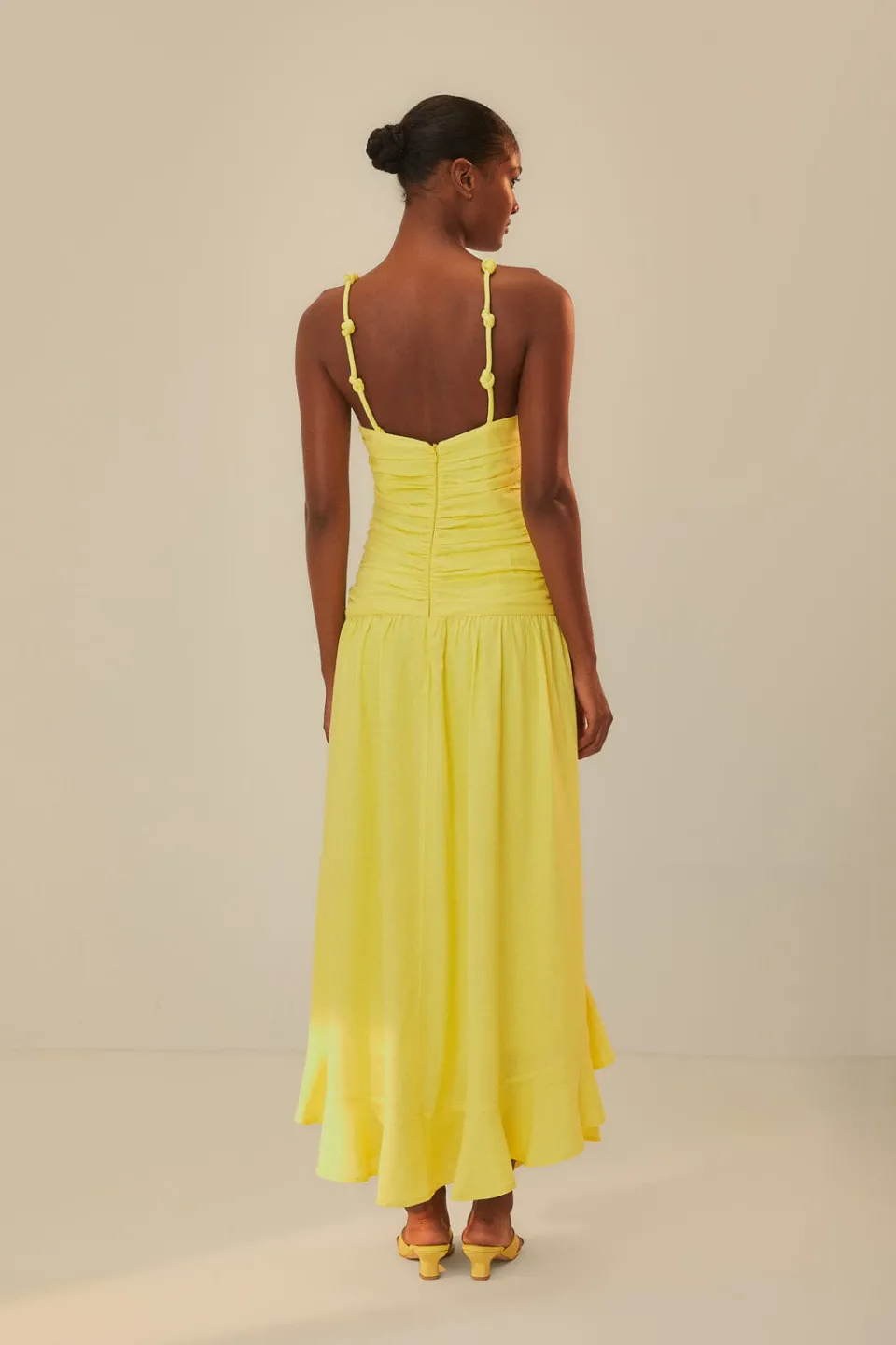 FARM Rio Yellow Cross Over Maxi Dress