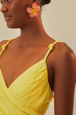 FARM Rio Yellow Cross Over Maxi Dress