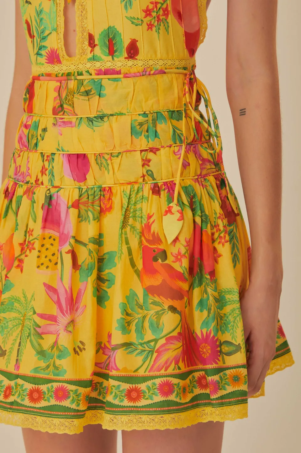 FARM Rio Yellow Delicate Fruit Garden Mini Skirt Sale