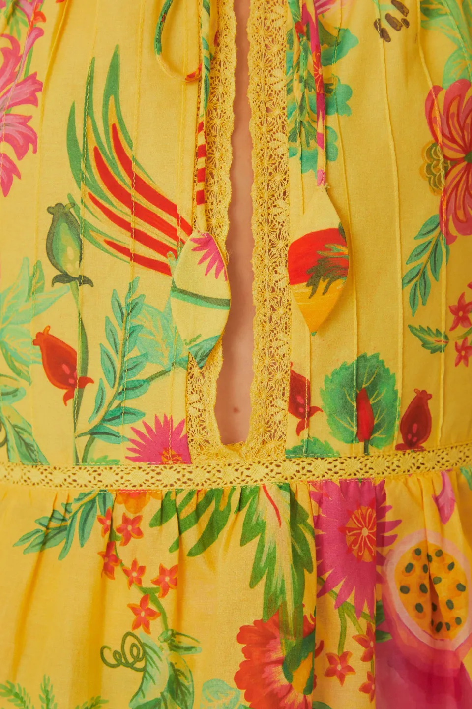 FARM Rio Yellow Delicate Fruit Garden Sleeveless Blouse Discount