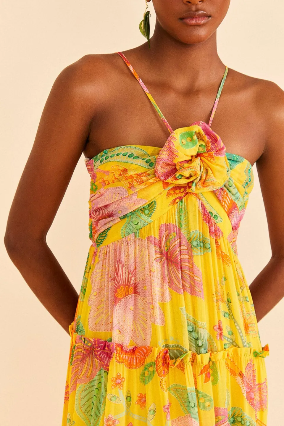 FARM Rio Yellow Macaw Bloom Maxi Dress Best