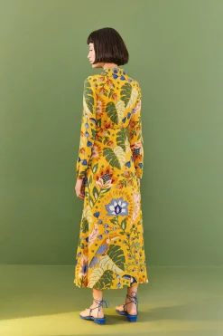 FARM Rio Yellow Summer Garden Maxi Dress Hot
