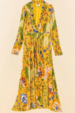 FARM Rio Yellow Summer Garden Maxi Dress Hot