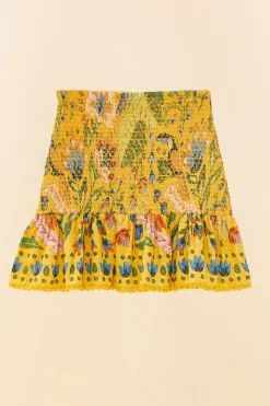 FARM Rio Yellow Summer Garden Mini Skirt Sale