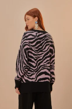 FARM Rio Zebra Skin Knit Sweater