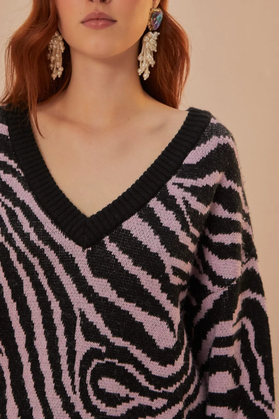 FARM Rio Zebra Skin Knit Sweater